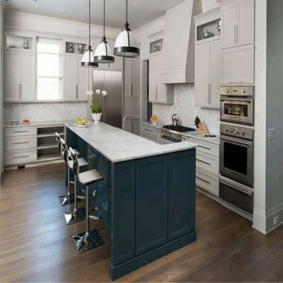 Modern high gloss lacquer with island kitchen cabinet