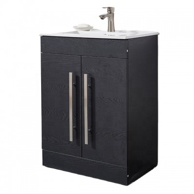 Knock down modern style doule doors black bathroom vanity furniture