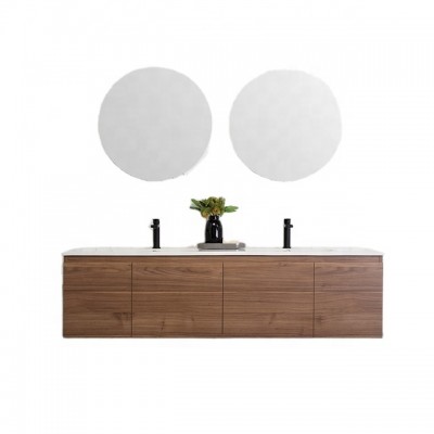 New arrived wall mounted hotel double sinks modern bathroom cabinet vanity