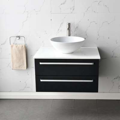 European style wall mounted matt PVC bathroom vanity furniture