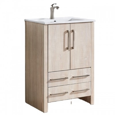 Free-standing manufactured wood modern bathroom vanity for apartment