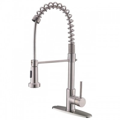 Commercial high arc single handle stainless steel brushed nickel kitchen faucet